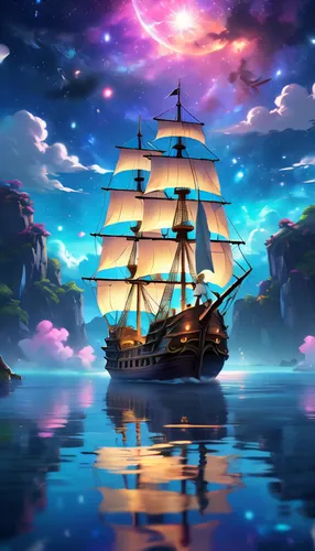 galleon ship,sailing ship,sea sailing ship,sailing blue purple,fantasy picture,sail ship,galleon,pirate ship,sailing ships,sea fantasy,friendship sloop,fantasy landscape,ghost ship,pirate treasure,tallship,sailing boat,boat landscape,sailing,voyage,fantasy art