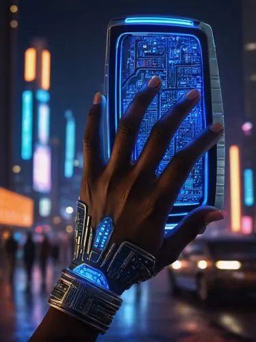 cyberpunk,futuristic,electro,smartwatch,handheld,touch screen hand,wearables,bicycle glove,gloves,human hand,dystopian,glove,giant hands,hand digital painting,cyber glasses,nokia hero,gauntlet,cyborg,cg artwork,human hands,Art,Artistic Painting,Artistic Painting 25