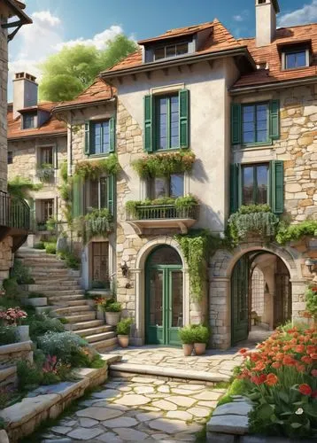 provencal,auberge,casabella,provence,maisons,alpine village,provencale,mirabilis,tuscan,rouran,townhouses,home landscape,stone houses,mountain settlement,houses clipart,maison,villenueve,beautiful home,knight village,apartment house,Conceptual Art,Sci-Fi,Sci-Fi 06