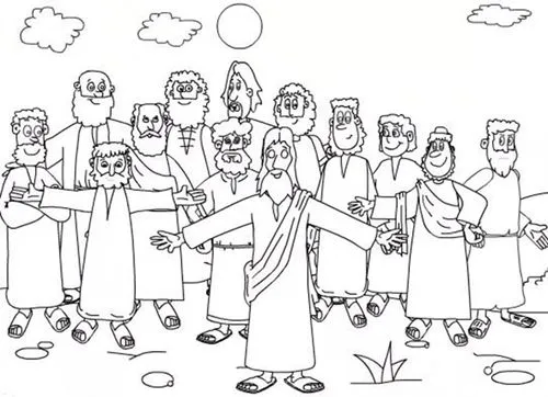 biblical narrative characters,pilgrims,pentecost,nativity,zoroastrian novruz,nativity of christ,procession,nativity of jesus,twelve apostle,the order of cistercians,monks,disciples,carolers,wise men,seven citizens of the country,hand-drawn illustration,i̇mam bayıldı,carol singers,coloring page,bağlama