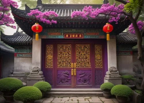 qibao,chuseok,fengshui,tujia,sanshui,asian architecture,chengdu,qingcheng,garden door,suzhou,yonghai,shuozhou,tianxia,hangzhou,kangxi,jinyuan,zhongchen,xishui,chaozhou,jingmei,Illustration,Retro,Retro 16