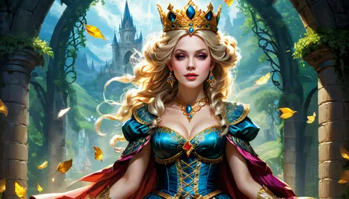 fantasy art,fantasy picture,fantasy portrait,fairy tale character,fantasy woman,celtic queen,sorceress,fairy queen,fantasy girl,heroic fantasy,elven,fairy tale icons,fairytale characters,queen of hearts,blue enchantress,the enchantress,3d fantasy,elven forest,golden crown,priestess,Art,Classical Oil Painting,Classical Oil Painting 01