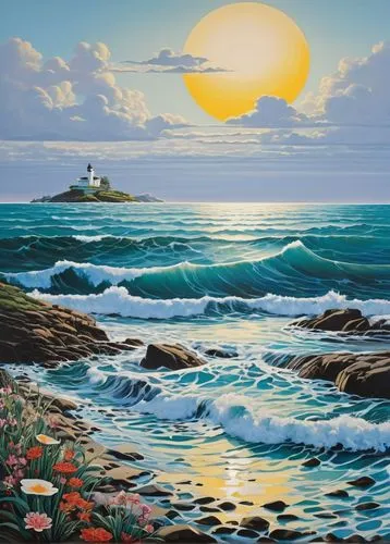 coastal landscape,sea landscape,landscape with sea,beach landscape,seascape,light house,lighthouses,lighthouse,nubble,manomet,sun and sea,scoglio,an island far away landscape,rocky coast,petit minou lighthouse,wyland,nestruev,landscape background,lambrook,follieri,Art,Artistic Painting,Artistic Painting 23