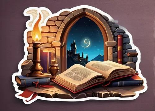 fairy tale icons,witch's hat icon,hogwarts,magic book,magic grimoire,collected game assets,steam icon,bookmark,download icon,dribbble icon,bookworm,scholar,candle wick,store icon,icon magnifying,game illustration,bookmarker,growth icon,flat blogger icon,set of icons,Unique,Design,Sticker