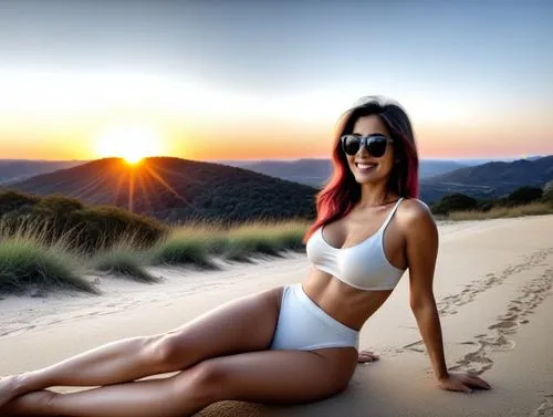 the beautiful woman is wearing white bikini and sun glasses,scherzinger,myleene,hyori,amerie,tropico,nayer