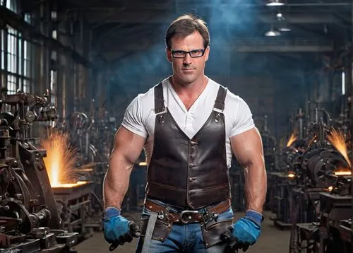 blacksmith,bondsteel,seamico,gunsmith,bomer,ironworking,steel man,blacksmithing,reforged,heston,forging,shatterhand,blacksmiths,glassblower,edge muscle,hornbach,steelworker,metallurgist,damme,gunsmithing,Illustration,Realistic Fantasy,Realistic Fantasy 02