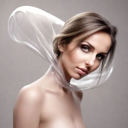 white silk,silken,mirifica,veils,airbrushed,dementieva,laprairie,hairpieces,fluidity,mastectomy,giada,female model,pleurotus,veiling,twirled,electrospray,chignon,strapless,necklines,airbrushing