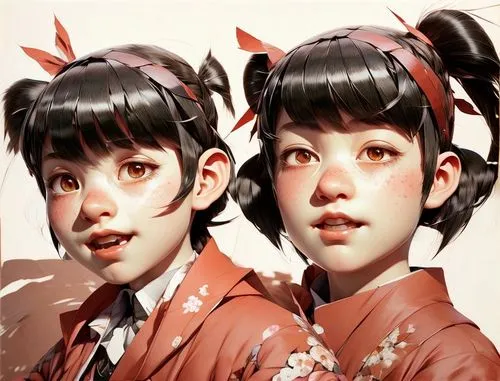 geishas,geiko,japanese icons,geisha,monogatari,sumiala,kommuna,zhiyuan,twin flowers,ishimaru,geisha girl,two girls,mikan,kimonos,milkmaids,nanako,xiaoyu,rimi,ikkoku,cherries