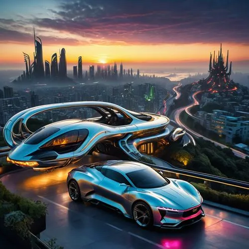 futuristic car,futuristic landscape,futuristic architecture,futuristic,futuristic art museum,concept car,Conceptual Art,Sci-Fi,Sci-Fi 02