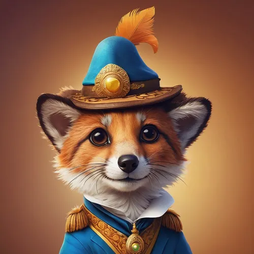 a fox,little fox,adorable fox,cute fox,sheriff,child fox,park ranger,musketeer,fox,welschcorgi,mayor,inspector,fox hunting,conker,conductor,fantasy portrait,autumn icon,ranger,hat,christmas fox,Art,Classical Oil Painting,Classical Oil Painting 42