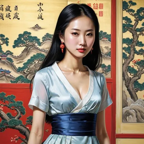 oriental painting,xiaofei,cheongsam,yangmei,oriental princess,sanxia,oriental girl,arhats,xiaohong,daiyu,qianfei,sichuanese,xiaomei,xiaoqin,xuebing,yifei,yuanpei,guqin,jingqian,xueliang,Illustration,Retro,Retro 16