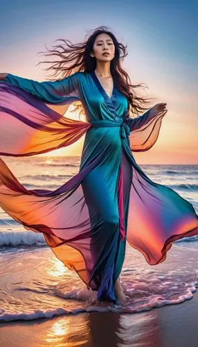 eurythmy,caftan,flamenca,the wind from the sea,gracefulness,flamenco,girl on the dune,beach background,bellydance,girl in a long dress,yogananda,bodypainting,fluidity,silkiness,celtic woman,voile,whirling,vibrantly,divine healing energy,fusion photography,Photography,General,Realistic