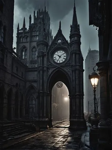 dark gothic mood,haunted cathedral,dishonored,gothic style,gothic,arkham,neogothic,theed,darktown,gothic church,victoriana,ravenloft,diagon,gothams,grimshaw,clocktower,gotham,blackgate,neverwhere,cathedrals,Conceptual Art,Fantasy,Fantasy 33