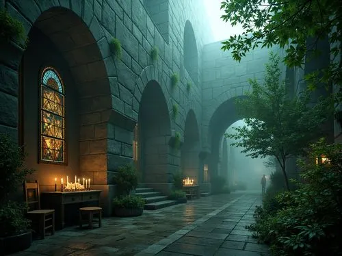 cryengine,theed,undercity,ravenloft,alleyway,crypts,medieval street,environments,evening atmosphere,blackgate,archways,hall of the fallen,old linden alley,alcove,fantasy landscape,passageway,alley,passageways,alleyways,haunted cathedral