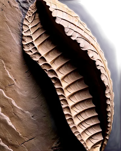 Fossil, ancient relic, stone-like texture, earthy tones, intricate details, spiral shell, dinosaur bone, leaf impressions, rough edges, 3D structure, close-up shot, dramatic lighting, high contrast, m