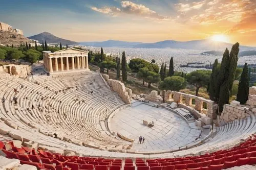 ancient theatre,amphitheatres,athens,caesonia,roman theatre,athen,hellas,thermopylae,open air theatre,akropolis,hellenic,athenian,grecia,epidaurus,grece,acropolis,amphitheaters,grecian,greece,atlas theatre,Illustration,Japanese style,Japanese Style 19