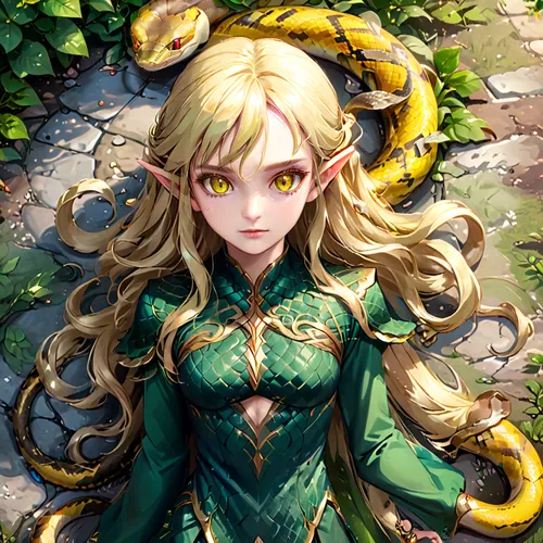 medusa,medusa gorgon,dragon li,nami,rapunzel,elza,dryad,vanessa (butterfly),game illustration,anahata,lacerta,fantasy portrait,lotus art drawing,flora,ashitaba,amano,natura,gorgon,mandraki,wilhelma,Anime,Anime,General