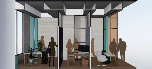 the lobby with large doors is open on top of the platform,habitaciones,sales booth,sketchup,consulting room,hairdressing salon,collaboratory,Photography,General,Realistic