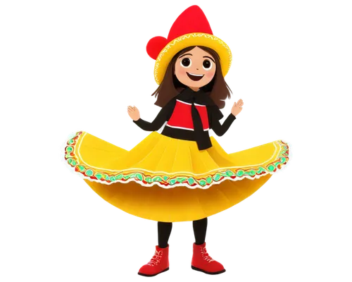 flamenca,sombrero,chitralada,poco,miguelito,maraca,mexican hat,sunndi,lutin,estrellita,salsa,flamenco,tarantella,lumo,mexicana,little girl twirling,veracruzana,pinocchios,bhangra,tapatio,Illustration,Japanese style,Japanese Style 10