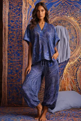 denim fabric,majorelle blue,denim jumpsuit,jeans pattern,megamendung batik pattern,menswear for women,raw silk,pajamas,denim background,plus-size model,mazarine blue,sarong,nightwear,moroccan pattern,pjs,bluejeans,denim shapes,jumpsuit,jeans background,batik,Illustration,Abstract Fantasy,Abstract Fantasy 21