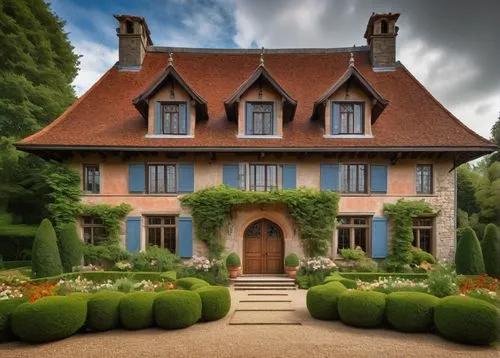 dumanoir,elizabethan manor house,garden elevation,hidcote,country house,tylney,manoir,chateau,dreamhouse,vicarage,manor,chateaux,beaumanoir,maison,winterbourne,beautiful home,knight house,waddesdon,country estate,brympton,Art,Classical Oil Painting,Classical Oil Painting 30