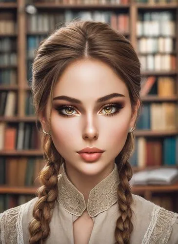 librarian,fantasy portrait,mystical portrait of a girl,girl portrait,romantic portrait,portrait of a girl,jane austen,women's novels,female doll,girl in a historic way,women's eyes,author,fairy tale c