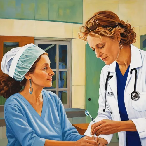 medical illustration,nursing,health care workers,medical sister,physician,healthcare medicine,medical care,nurses,health care provider,obstetric ultrasonography,female nurse,female doctor,medical procedure,stethoscope,midwife,hospital gown,veterinarian,operating theater,medical staff,gynecology,Illustration,Retro,Retro 21