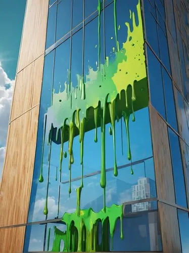 slimed,splash paint,glass painting,wetpaint,gunge,slime,graffiti splatter,novozymes,sprayed,drippings,water dripping,greenwashing,goo,window washer,nettl,glass wall,splats,greenwash,cleanup,facade painting,Conceptual Art,Graffiti Art,Graffiti Art 08