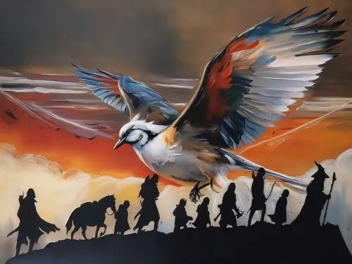 bird painting,passenger pigeon,stadium falcon,magpie lark,falconiformes,king vulture,chukar,eagles,bird flight,flying birds,birds in flight,magpie,dove of peace,birds flying,spinifex pigeon,extinction