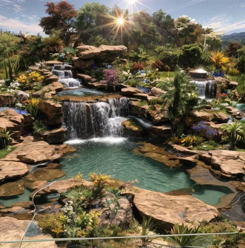 state garden show,oasis,a small waterfall,gardens by the bay,nature garden,koi pond,japanese zen garden,landscape background,zen garden,garden pond,regional garden show,fountain pond,idyllic,japan garden,underwater oasis,green waterfall,fairy village,virtual landscape,japanese garden,waterfall