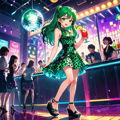 ranka,sonika,midori,dance club,harmonix,dancefloor,Anime,Anime,Traditional