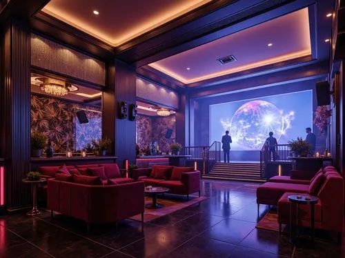 nightclub,lobby,ballroom,piano bar,hotel lobby,lounges,movie theater,luxury hotel,3d rendering,clubroom,hotel hall,interior decoration,movie theatre,3d render,art deco,hard rock,lounge,andaz,starwood,great room