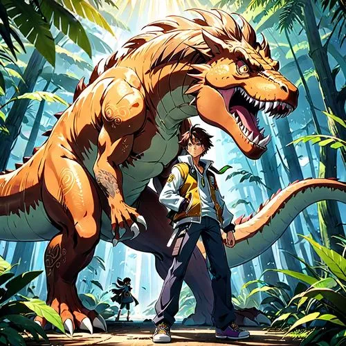 jaggi,gigantoraptor,turok,recca,dino,digivolve,Anime,Anime,Realistic