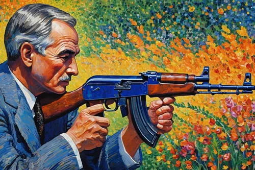 kalashnikov,ak-47,gun,rifle,man holding gun and light,m9,popart,holding a gun,semi-automatic,pistol,non-violence,guns,second amendment,gun control,anellini,handgun,carbine,assault rifle,semi-automatic gun,firearm,Conceptual Art,Daily,Daily 31