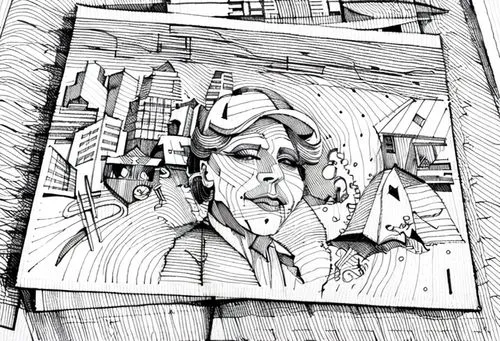 comic halftone woman,comic style,city ​​portrait,high-wire artist,comic halftone,construction worker,wireframe graphics,roofer,shipyard,star line art,comic paper,frame drawing,illustrator,comic charac