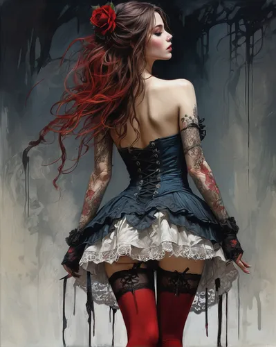 gothic woman,gothic fashion,gothic dress,gothic style,gothic,queen of hearts,corset,frilly,dark art,goth woman,gothic portrait,red riding hood,dark gothic mood,bleeding heart,alice,vampire lady,vampire woman,black forest,little red riding hood,overskirt,Conceptual Art,Fantasy,Fantasy 34