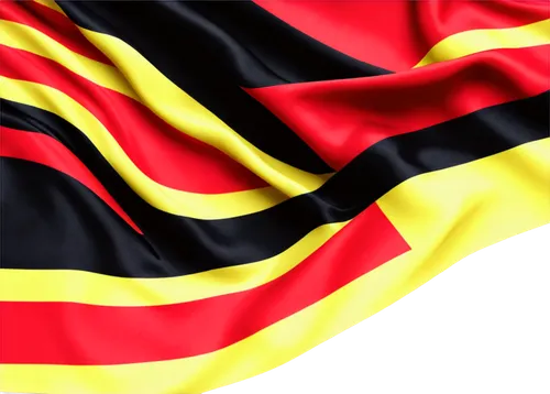 Germany flag, horizontal stripes, black, red, gold colors, waving in wind, fabric texture, dynamic movement, bright sunny day, panoramic view, shallow depth of field, vibrant color tone, national symb