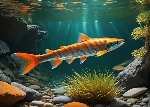 freshwater fish,forest fish,common carp,redfish,red fish,ornamental fish,cichlid,giant carp,blue stripe fish,oncorhynchus,diamond tetra,beautiful fish,fjord trout,fish in water,rhino fish,underwater fish,the river's fish and,tobaccofish,cichla,garibaldi (fish),Illustration,Retro,Retro 04