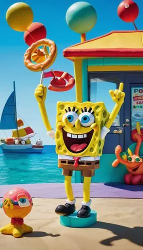 house of sponge bob,sponges,sponge bob,sponge,the beach crab,under sea,cog,pineapple sprocket,carbossiterapia,beach toy,bob,cgi,commercial,yo-kai,beach background,dancing dave minion,cute cartoon character,kids' meal,beach restaurant,the mascot,Unique,3D,Clay