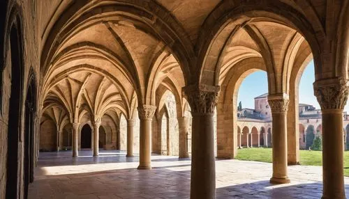 cloister,cloisters,abbaye de belloc,metz,batalha,arcaded,abbaye de sénanque,dijon,solesmes,abbaye,argentan,monasterium,maulbronn monastery,quadrangle,abbazia,michel brittany monastery,reims,porticos,vaulted ceiling,colonnades,Illustration,American Style,American Style 11