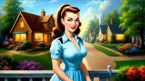 cartoon video game background,pleasantville,housekeeper,housemaid,retro woman,maureen o'hara - female,50's style,landlady,retro girl,houses clipart,retro women,retro 1950's clip art,housekeeping,waitress,housework,model years 1958 to 1967,golf course background,1955 montclair,background image,stewardess