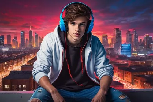 dj,edit icon,youtube icon,city ​​portrait,fan art,portrait background,twitch icon,music background,dusk background,above the city,ryan navion,stream,daniel,world digital painting,coder,rapper,joshua,jacob,gangstar,would a background,Illustration,Black and White,Black and White 35