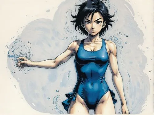 female swimmer,korra,shimei,kawakami,kanno,xiaoyu,Illustration,Japanese style,Japanese Style 11