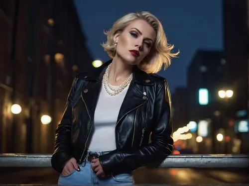 leather jacket,photo session at night,cool blonde,blonska,zakharov,blonde woman,sobchak,mariza,nastia,wallis day,liuba,saoirse,femme fatale,filippa,pleather,lera,street shot,black leather,birds of prey-night,uffie,Art,Artistic Painting,Artistic Painting 08