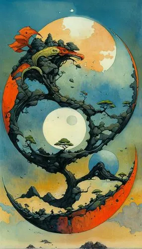 yinyang,phase of the moon,sun and moon,shirakami-sanchi,hanging moon,xing yi quan,mantra om,dragon li,yin-yang,lunar landscape,sun moon,lunar,chinese clouds,chinese art,taijitu,3-fold sun,qi-gong,luo 