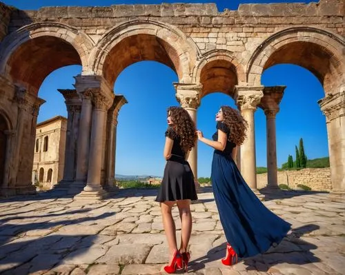 volubilis,dougga,arches,baalbek,tatev,jerash,pergamum,beiteddine,romanies,temple of poseidon,yerlikaya,jordan tours,ephesus,greek temple,donjon,turkey tourism,morgantina,pizzo,archways,baalbeck,Art,Classical Oil Painting,Classical Oil Painting 42