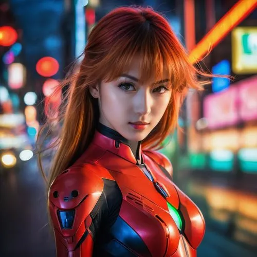 asuka langley soryu,hong,nova,hk,red super hero,fiery,phuquy,evangelion,cosplay image,ironman,neon body painting,iron-man,daphne,red,cyborg,bodypaint,avenger,iron man,ranger,cosplayer,Photography,General,Fantasy