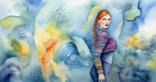 standing all by myself  at a misty sky ,watercolor background,watercolor women accessory,watercolor painting,watercolorist,watercolor mermaid,aquarelle,watercolor blue,abstract watercolor,water color,