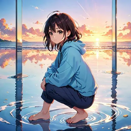 kumiko,euphonious,ocean,suzumiya,summer background,transparent background,fubuki,hikari,ocean background,dusk background,shizuku,colorful background,hausser,beautiful wallpaper,reflects,clean background,at sea,would a background,ushio,tsugumi,Anime,Anime,Realistic