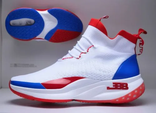 basketball shoes,melos,red white blue,sports shoe,ewing,jordan shoes,Photography,General,Realistic